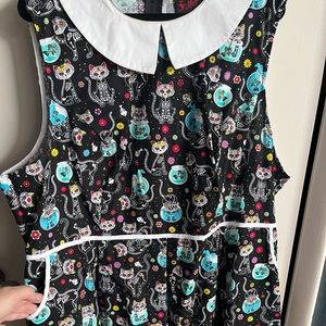 Folter skeleton cat floral Peter Pan dress